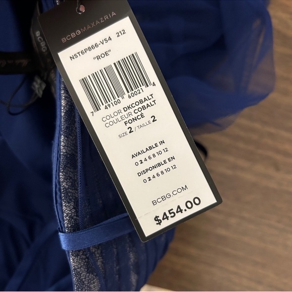 NEW BCBGMAXAZRIA Dark Cobalt “Roe” One-Shoulder Dress – Size 2 - Picture 13 of 14